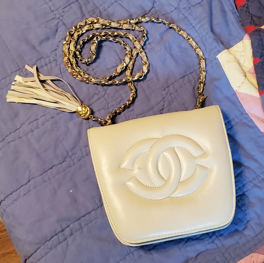 Cream colored Chanel crossbody